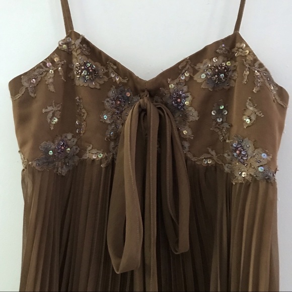 Fairycore mossy green pleated sequin bodice whimsigoth dress - Picture 7 of 8